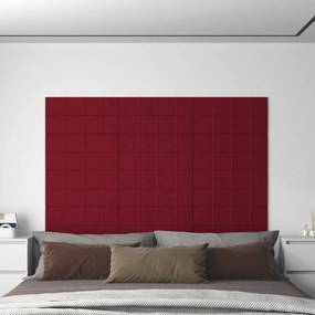 Pannelli Murali 12 Pz Rosso Vino 60x30 Cm İn Velluto 2,16 M² /