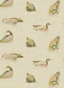 Mulberry Home Carta da parati Duck Pond - Emerald/ Stone