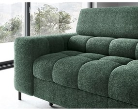 Divano angolare verde allungabile/con contenitore (con penisola a destra/a L) con rivestimento in bouclé Ferucce – ELTAP