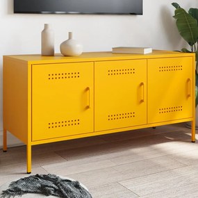 Mobile Tv Giallo Senape 100,5x39x50,5 Cm İn Acciaio /