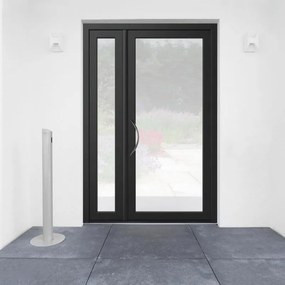 Portoncino d'ingresso Condo8 L 90 x H 210 cm in alluminio nero, apertura spingere a destra