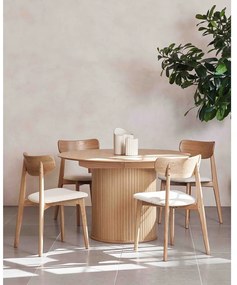 Sedia da pranzo in colore crema-naturale Elim - Unique Furniture