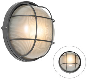 Lampada da parete per esterno industriale grigio scuro IP44 - Hanneke