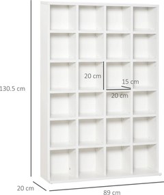 Libreria in Legno 24 Scomparti Bianco 130.5x89x20 cm...