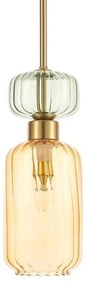 Lampadario a sospensione con filo MOLLY 1xE14/40W/230V diametro 12 cm oro/arancione/verde