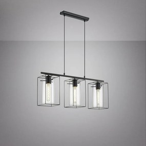 Lampadario Moderno Loncino nero paralume nero 3x E27 Ø0cm EGLO