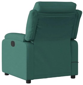 Poltrona massaggiante reclinabile elettrica verde scuro tessuto