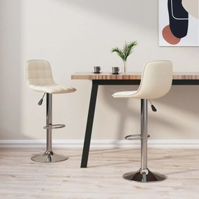 Sgabelli Da Bar 2 Pz Crema İn Tessuto /