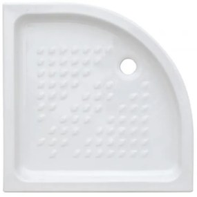 Piatto doccia semicircolare 90 x 90 cm H 10 cm porcellana antiscivolo bianco