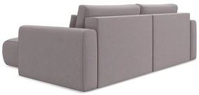 Divano angolare lavanda allungabile/con contenitore (con penisola a destra/con chaise lounge) con rivestimento in velluto Kapua – Makamii