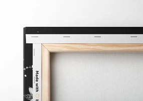 Quadro su tela – Con ornamento floreale in bianco e nero