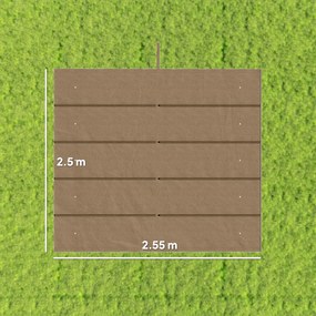 Telo per Pergola 250x255 cm con 10 Fori di Drenaggio in Poliestere Marrone Chiaro...