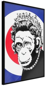 Poster  Banksy: Monkey Queen  Cornice Quadri Cornice nera, Larghezza x Altezza Home decor 30x45