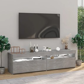 Mobili porta tv con luci led 2 pz grigio cemento 75x35x40 cm