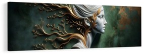 Quadro su tela – Donna con rami come simbolo di crescita