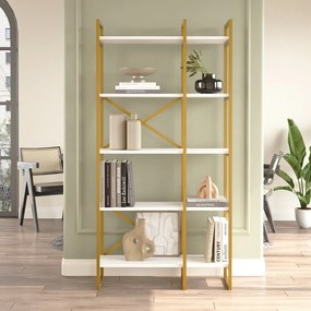 Ripiano bianco/oro 87,5x175 cm Monica - Kalune Design