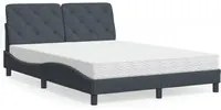 Letto con Materasso Grigio Scuro 140x200 cm in Velluto 3208659