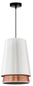 Duolla - Lampadario a sospensione con filo BELL SHINY 1xE27/15W/230V diametro 25 cm bianco/rame