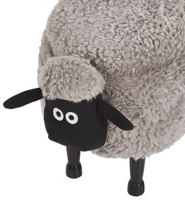 Pouf animaletto in tessuto grigio SHEEP Beliani