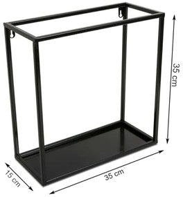 Mensola a muro 35x35 cm nera