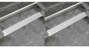 Scarico Doccia Lineare 2 Pz 830x140 Mm Acciaio Inossidabile /