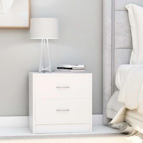 Comodino Bianco 40x30x40 Cm Legno Ingegnerizzato /