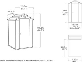 Casetta da Giardino Porta Attrezzi 125,8x117x205 cmin Evotech+ Keter Darwin 4x4 Marrone...