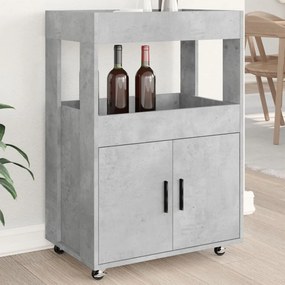 Carrello Bar Grigio Cemento 60x39,5x89 Cm İn Legno Multistrato /