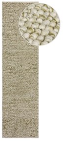 Passatoia in misto lana intrecciata a mano color kaki 60x230 cm Minerals - Flair Rugs