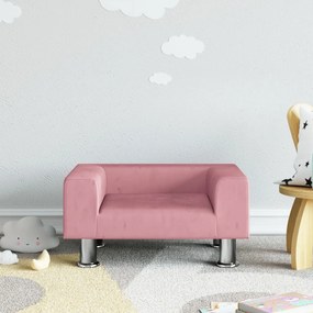 Divano Per Bambini Rosa 50x40x26,5 Cm İn Velluto /