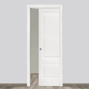 Porta interna scorrevole Rigel in legno laccato colore bianco, L 60 x H 210 cm, apertura reversibile