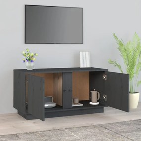 Mobile porta tv grigio 80x35x40,5 cm in legno massello di pino