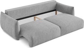 Divano grigio chiaro allungabile con rivestimento in ciniglia 230 cm Leila – Makamii