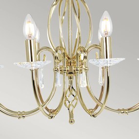 Lampadario Classico Aegean Acciaio Ottone Lucido 8 Luci E14