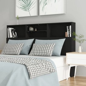 Testiera Con Contenitore Nero 160x19x103,5 Cm /
