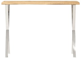 Tavolo consolle bordi vivi 105x33x76 cm legno massello di mango