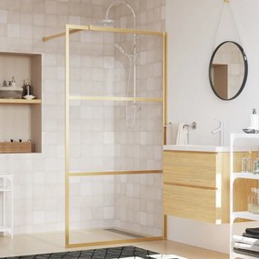 Parete Per Doccia Walk-in Vetro Trasparente Esg 100x195 Cm Oro /