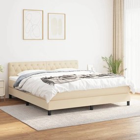 Giroletto A Molle Con Materasso Crema 160x200 Cm İn Tessuto /