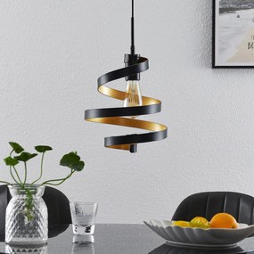 Lindby Colten a sospensione, 1 luce, nero, oro