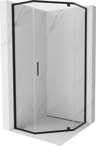 Mexen Exo-R cabina doccia pentagonale con porta battente 90 x 90 cm, trasparente, nera - 812-090-090-70-00