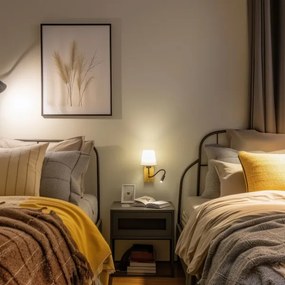 Brilagi - Applique a LED NUBILA WOOD 1xE27/25W/230V + LED/3W quercia/color crema