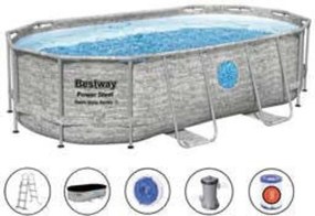 Piscina Power Steel Swim Vista Ovale Telaio Portante Cm.427X250X100H. - cm.427x250x100h. - capacità lt.7250 -(art.56714)