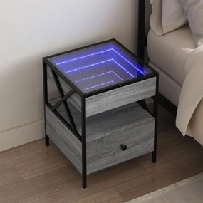 Comodino Con Led Infinity Grigio Sonoma 40x40x51 Cm /