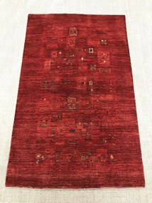 Loribaft Tappeto 100 x 150 Rosso (Iran) Annodato A Mano
