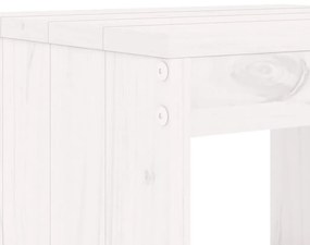 Set da Pranzo per Giardino 17pz Bianco Legno Massello di Pino