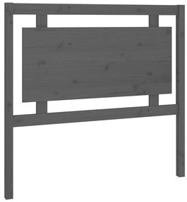 Testiera letto grigia 105,5x4x100 cm in legno massello di pino