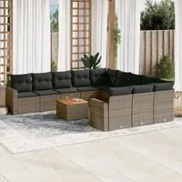 Set Divani da Giardino 12 pz con Cuscini Grigio in Polyrattancod mxl 87396