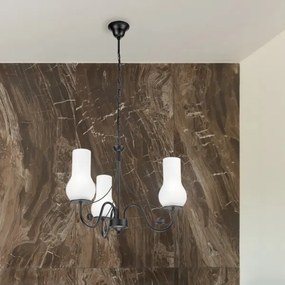 Brilagi - LED Lampadario a sospensione con catena COTTAGE 3xE14/40W/230V nero/bianco