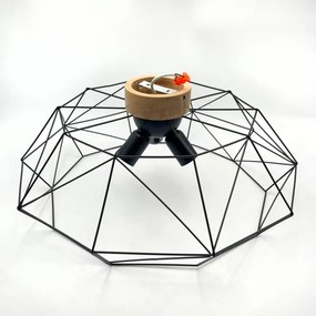 Brilagi - Plafoniera WOODY BASKET 3xE27/60W/230V Ø 60 cm rovere