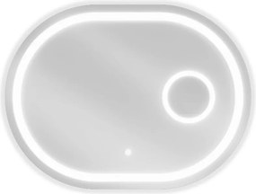 Mexen Umba specchio da bagno retroilluminato con specchietto cosmetico 100 x 80 cm, LED 6000K, anti-appannamento